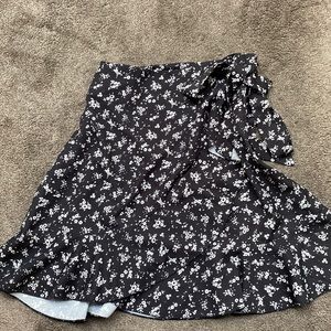 Black and white floral skirt